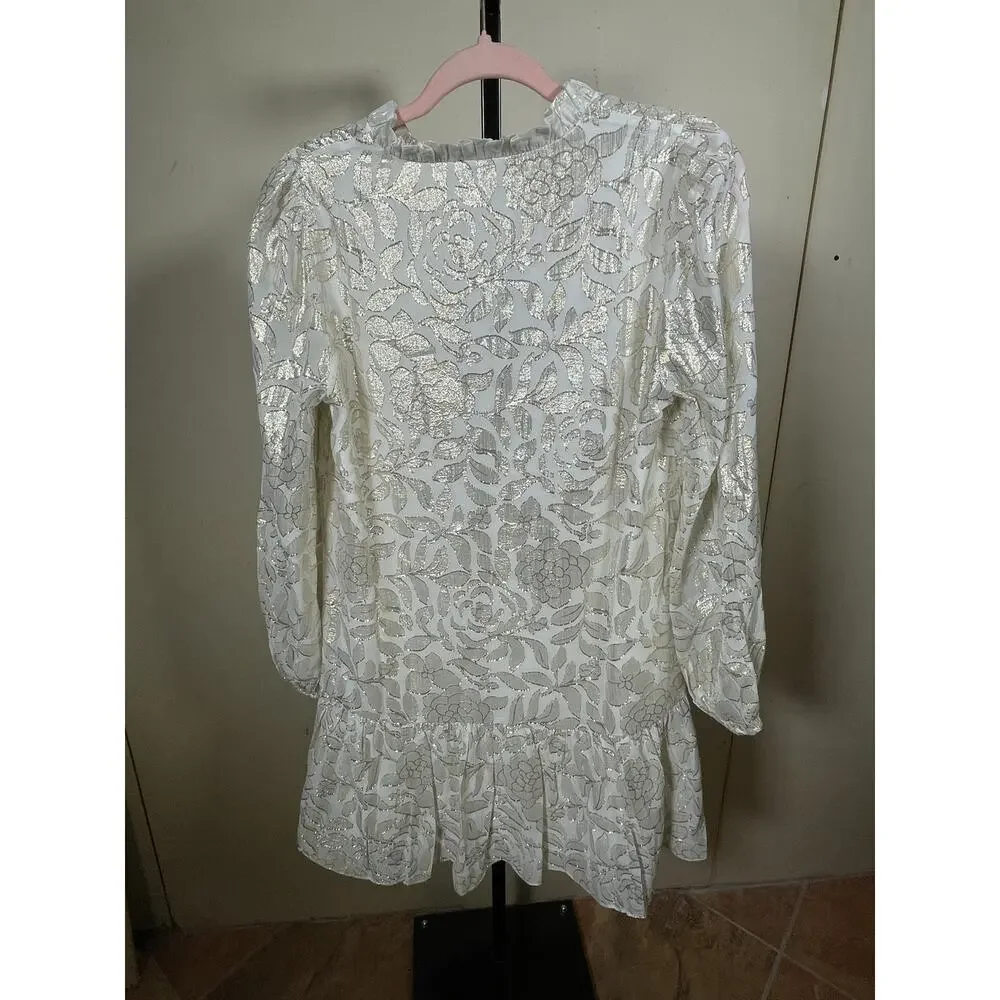Lilly Pulitzer Evaline Silk Coconut Floral Bloom Silk Dress Size 4